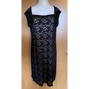 Black Lace Overlay Little Black Dress.